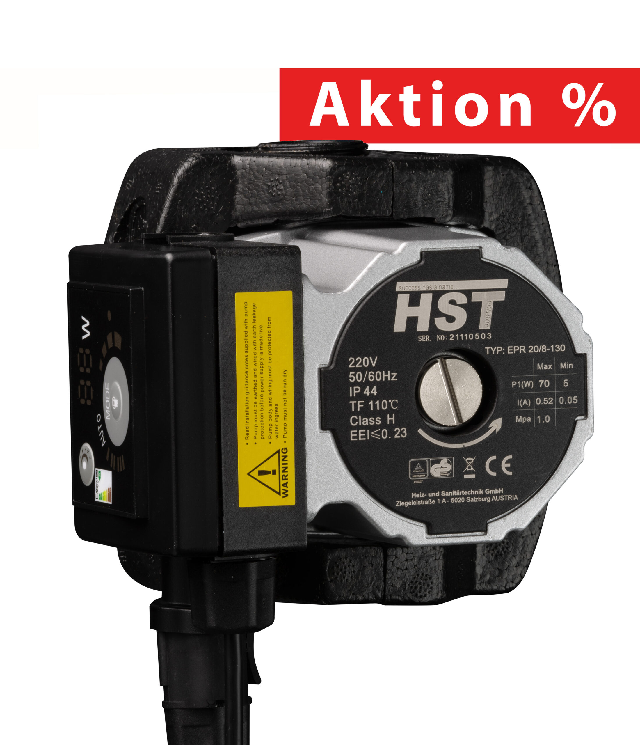 HST EPR20-8-130 <br><br> Hocheffizienz Umwälzpumpe Heizungspumpe